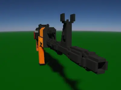 AK74 AK47 Voxel Gun Free low-poly 3D model