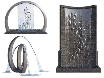 3 Fountain Figures 3D model