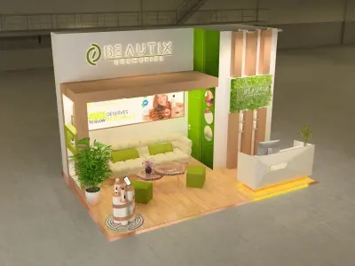 elegant exhibition cosmetic booth 3D model