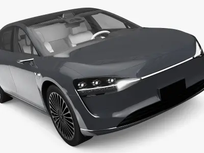 Sleek Modern Sedan Gray 3D model