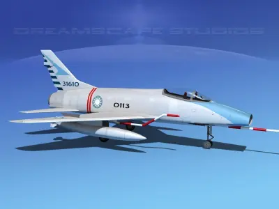 North American F-100D Rep of China 3D model