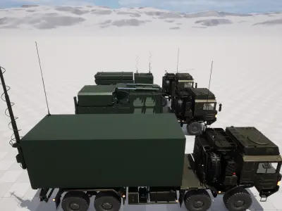 Rigged Israel SPYDER Air Defense System 3D model