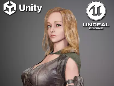 Female Rogue - Game Ready Low-poly 3D model Low-poly 3D model