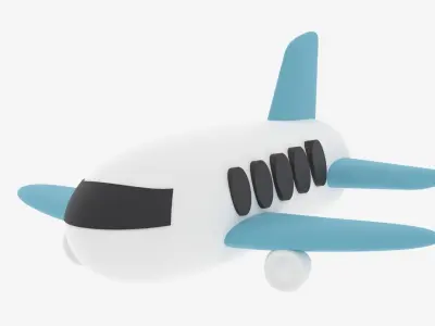 Cartoon Airplane 1 3D model