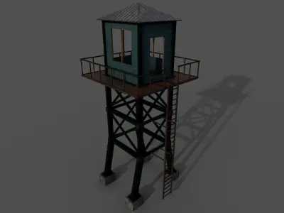 Guard Tower Metal Low-poly 3D model