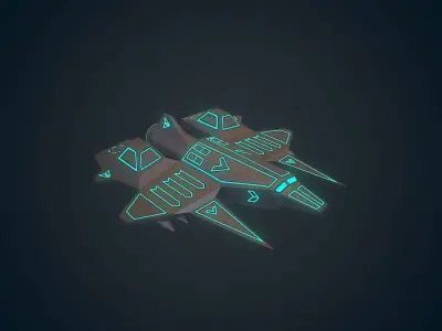 Sci-fi Military drone - 01 Low-poly 3D model