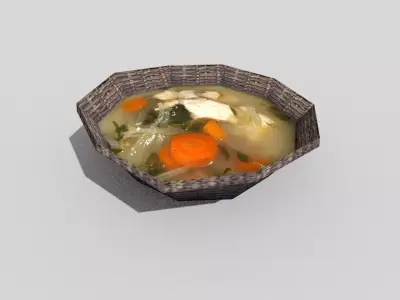 low poly fish soup Low-poly 3D model