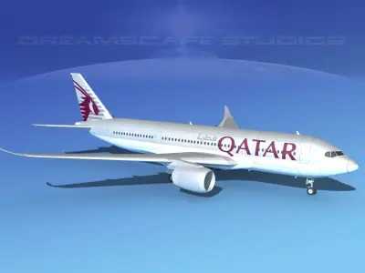Airbus A350-800 Qatar 3D model
