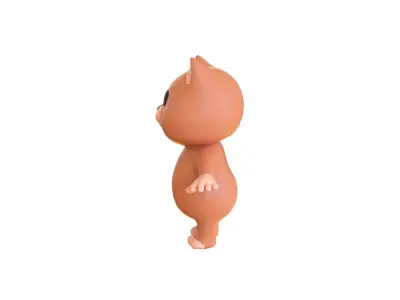 High-Quality 3D Cartoon Cat  Low-poly 3D model