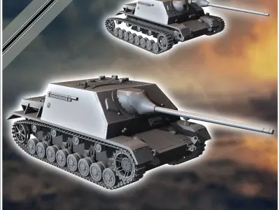 Jagdpanzer IV 70 A Zwischenlosung - miniatures tabletop sce 3D print model