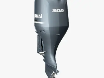 Yamaha Four Stroke 300hp V6 Outboard Motor 3D model