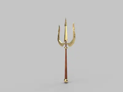Trident shiva scepter Low-poly 3D model