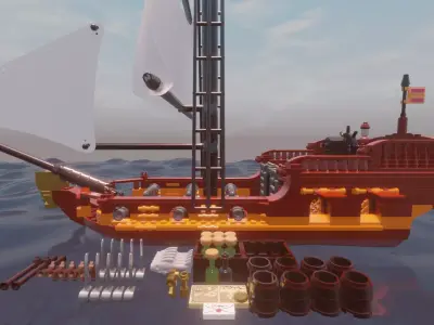 LEGO SPANISH SLOOP - THE LIONESS - Rogue Film Productions 3D model