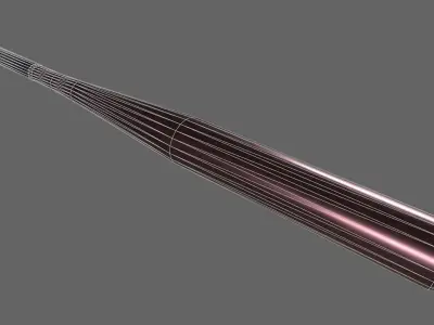 PBR Baseball Bat Moderate Red Low-poly 3D model