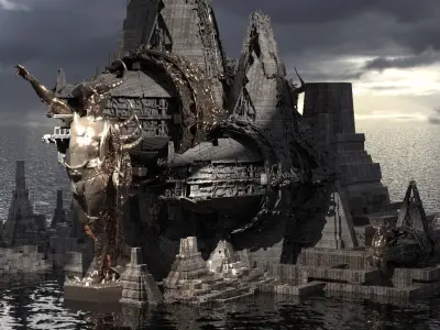 Aztec Dark Leviathan Temples Kit bash 3D model