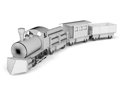 Plastic toy train 3D model purchase