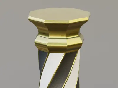 Twisted column Low-poly 3D model