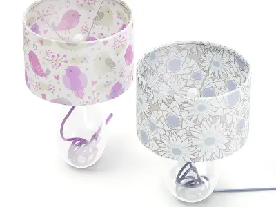 Two Glass Table Lamps 3D model