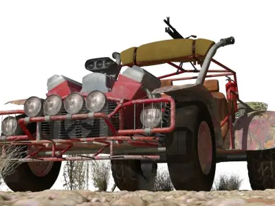 buggy jeep with gun 3D model