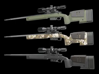 M40 A5 Sniper Rifle PBR  Low-poly 3D model