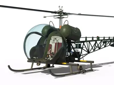 The Bubble Helicopter  - Bell 47G - Detailed Model 3D model