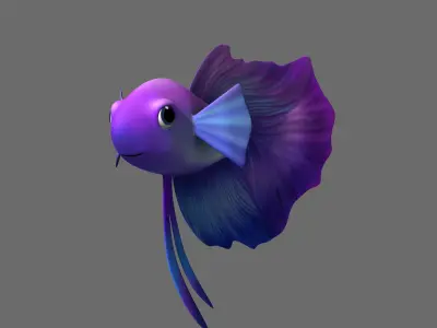 Cartoon Fish05 Rigged 3D model