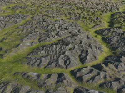 Gates of the Arctic - Massive 124 miles summer PBR Terrain Map 3D model