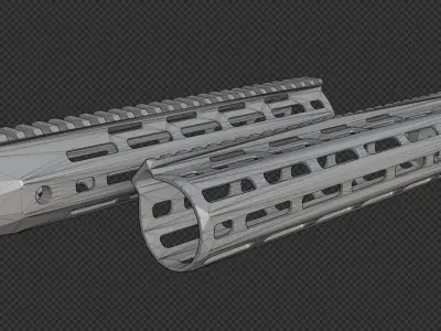 AR-15 KAC URX4 1075Inch M-LOK Handguard Low-poly 3D model
