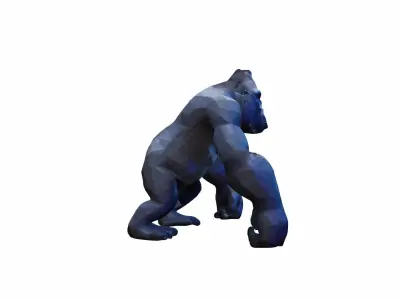 Portrait Powerful Dominant Gorilla 3d Render 3D model
