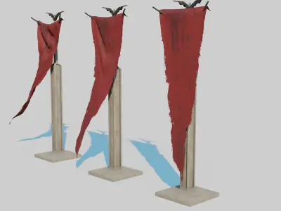 Dark Fantasy Banner 3D model