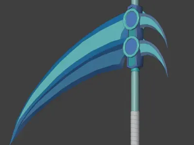 Icesickle - Terraria Inspired Scythe Low-poly 3D model