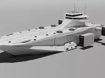 Nomad Landing Ship Low-poly 3D model