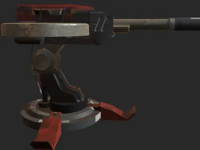 turret machine gun Free 3D model