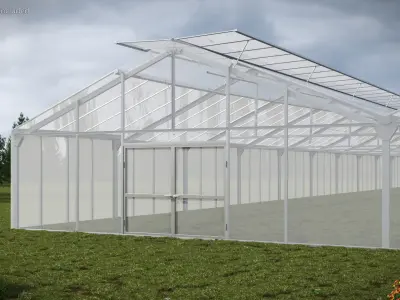 Glass Greenhouse Frame Structure 3D model