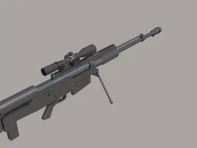 Accuracy International AS50 Low-poly 3D model