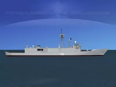 Spanish Frigate Canarias F86  3D model