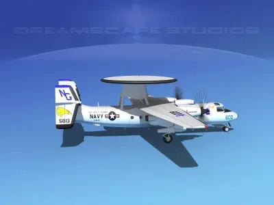 Grumman E-2C Hawkeye V16 3D model