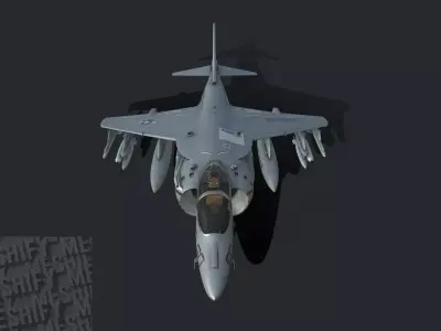 VTOL Fighter Jet II Low-poly 3D model