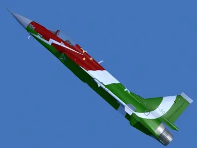 JF-17 Thunder Low polygon Display version Low-poly 3D model