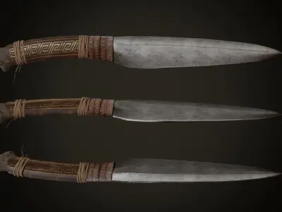 Hunting knife Free low-poly 3D model