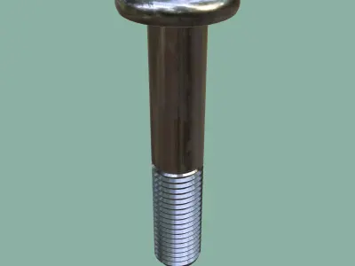 Steel Stained M12 Bolt Allen Pan Head 3D Model 3D model