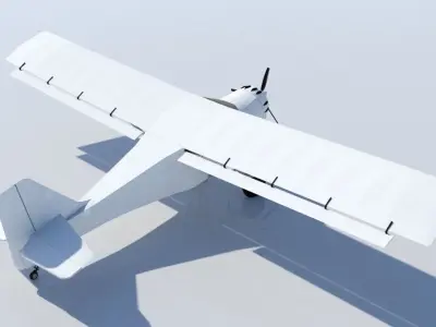 Kitfox 3 Static  aircraft Low Poly  Low-poly 3D model