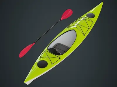 Kayak 2 Untextured 3D model