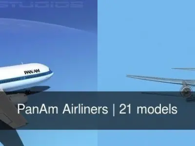 21 PanAm Airliners 3D Model Collection
