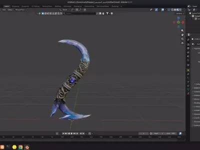 Frostfang Dagger - Ice Fantasy Weapon Low Poly Low-poly 3D model