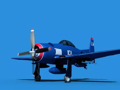 Grumman F8F-2 Bearcat V01 3D model