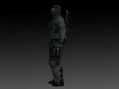 Kestrel Splinter Cell Conviction 3D Model High-Quality Rigged Free low-poly 3D model