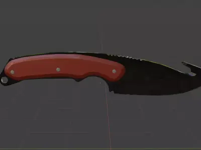 Knife hook black gloss or black mamba or Nitro Free low-poly 3D model