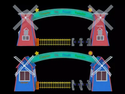Amusement park gate 3D model