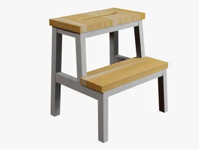 Bar stool and stepping stool Free low-poly 3D model